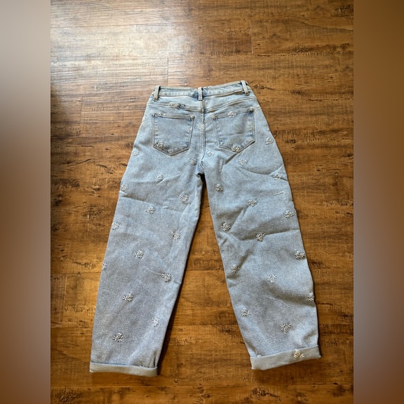 Risen Light Blue Embroidered Women’s Jeans - Picture 5 of 5